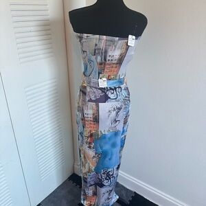 Two piece multicolor, top and long maxi skirt ￼